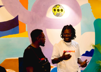 Two men in conversation